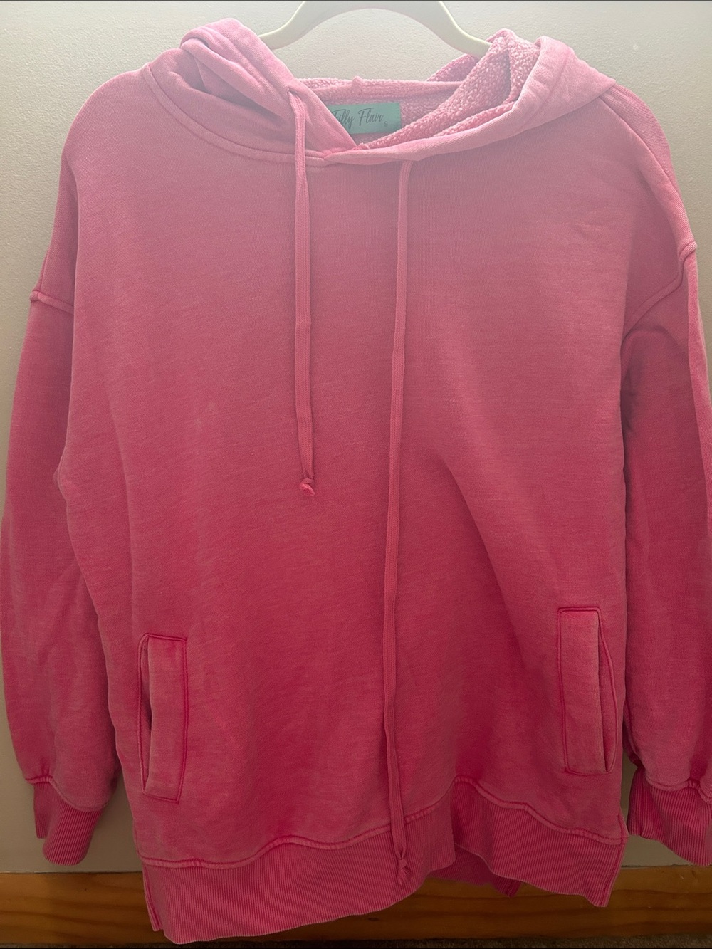 Filly Flair Cozy Plush-Lined Pink Hoodie with Side Slits